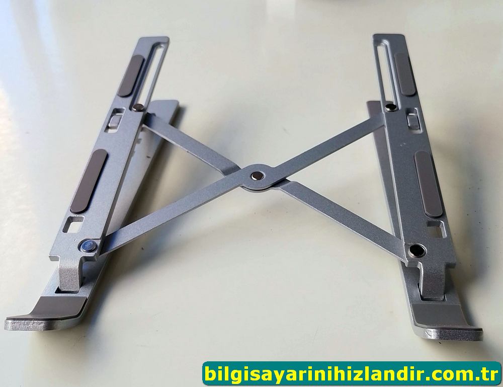 ayarlı, taşınabilir laptop standı açık üstten görünüm