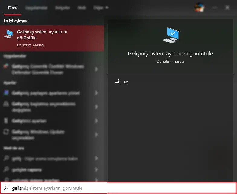 windows-gelismis-sistem-ayarlarini-goruntule