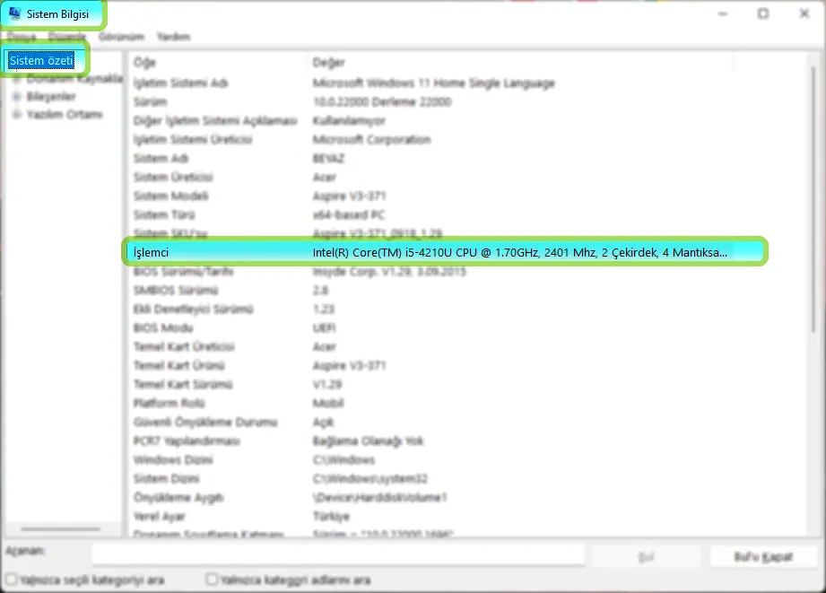 cpu upgrade_sistem bilgisi ana ekran