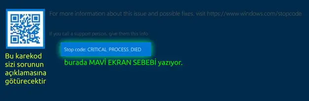 mavi ekran windows 11