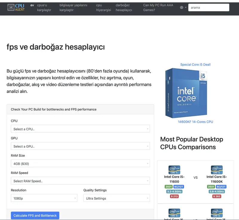 ucuz oyun bilgisayarı_darboğaz hesaplama