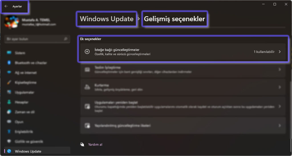 windows updsate suruculer