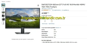 Dell SE2722H 27 inç, amazon fiyat