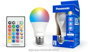 Panasonic E27 LED Smart Uzaktan Kumandalı Lamba 9W RGB - kutu ve içeriği